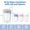 thumbnail image 4 of 4 Pack 16 Oz Glass Overnight Oats Containers with Lids and Spoons, Leak-Proof Mason Jars for Meal Prep, Yogurt, Salad & Cereal, 4 of 7