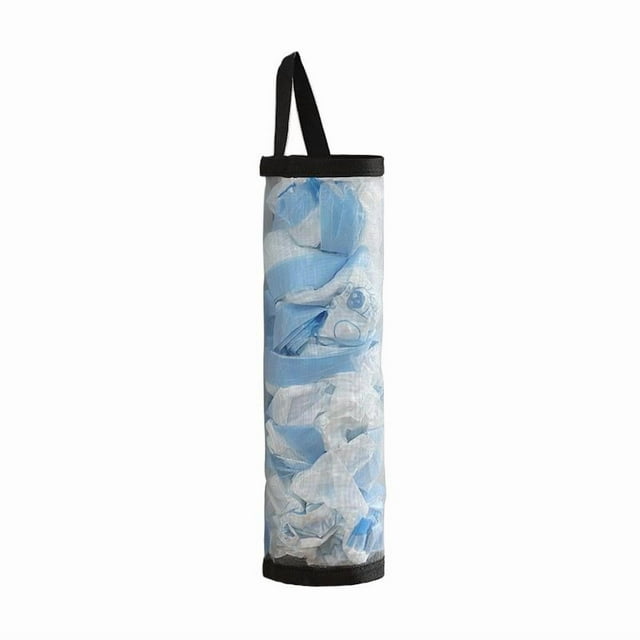 Distributeur de Sacs en Plastique Filet Mural pour Rangement de Bric-à-Brac, Sacs Réutilisables Suspendus
