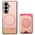 thumbnail image 6 of Allytechgroup Case for Samsung Galaxy Z Fold 7 with Card Holder, Magnetic Wireless Charging Wallet Back Cover Faux Leather & Shockproof Hard PC Bumper Lightweight Anti-Slip Protective Shell, Pink, 6 of 11