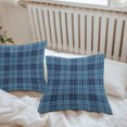 thumbnail image 6 of Throw Pillow Covers 24x24 Inch Set of 2, Buffalo Plaid Waterproof Outdoor Pillow Covers, Midnight Blue Indigo Farmhouse Gingham Striped Decorative Cushion Pillowcases for Patio Garden Couch Bed, 6 of 9