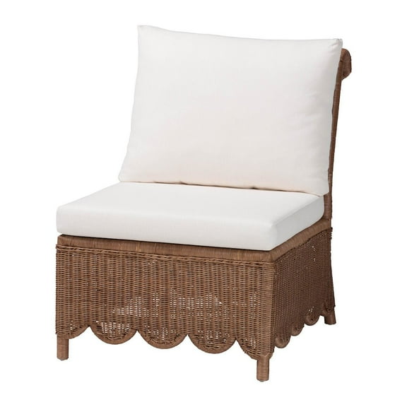 bali & pari Natural Rattan Accent Chair - Handwoven Wicker Lounge Chair