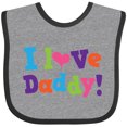 thumbnail image 3 of Inktastic I Love Daddy Girls Girls Baby Bib, 3 of 4