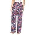 thumbnail image 3 of Uemuo colorful Skull flower daisy Pattern Women's Wide Leg Palazzo Lounge Pants with Pockets Light Weight Loose Comfy Casual Pajama Pants-XX-Large, 3 of 9