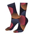 thumbnail image 5 of Salouo Circular Stripes Pattern Fun Novelty Crew Socks,Casual Athletic Socks Neutral Socks, 5 of 7