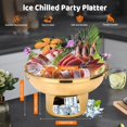 thumbnail image 2 of Roucerlin Stainless Steel Chilled Serving Trays for Parties, 8.6 In Ice Chilled Party Platter Hotpot with Ice Underneath, Cold Food Buffet Server Container Dish for Fruit Salmon Snack Shrimp (Gold), 2 of 7