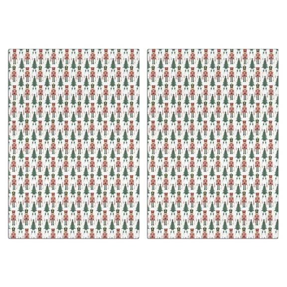 2 Pcs Funny Kitchen Towels,White Christmas Nutcracker Pattern Microfiber Dish Towels,Kitchen Tea Towels,Kitchen Towel Set (18" X 26")