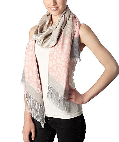 ribbed rectangle scarf polyester scarf Pastel scarf Vintage long scarf Pink scarf Beautiful spring scarf Flower print scarf