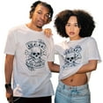 thumbnail image 6 of DB Deadbeat "Death or Glory" Skull Motif Screen Print Eco-Friendly White T-Shirt, Men's & Unisex, 6 of 12