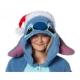 thumbnail image 4 of Disney Lilo & Stitch Hooded Kigurumi Women's Stitch Christmas Santa Hat Fleece Costume One Piece Pajama Hooded Union Suit, 4 of 6