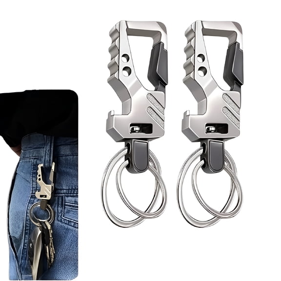 GASTROPOD 2 Pack Tactical Carabiner Keychain,Heavy Duty Zinc Alloy Key Holder with Bottle Opener,EDC Key Ring Clip keychain holder for Outdoor,Travel,Car Keys