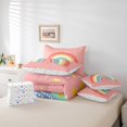 thumbnail image 6 of jejeloiu Boho Cute Rainbow 7pcs Bedding Comforter Set,3D Gold Stars Queen Bedding Sets For Girls Teens Reversible, 6 of 8