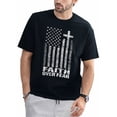 thumbnail image 1 of Camiseta con la bandera estadounidense de Pawpaw para el Día del Padre, 100 % algodón, tallas S-XXXL, color negro, para adultos, hombres, mujeres, adolescentes, jóvenes., 1 of 6