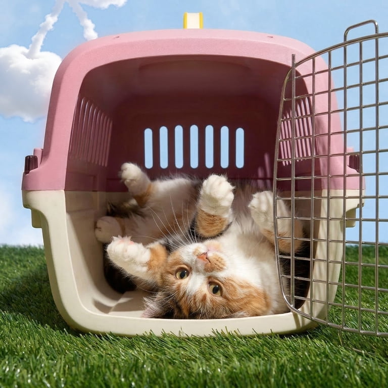 Plastic Travel Pet Kennel with Clip-On Bowl, 20" photo 6