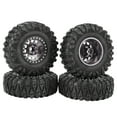 thumbnail image 1 of 4pcs RC Tire, Rubber RC Crawler Tire Metal Wheel Hub Spare Parts RC Tires Wheel Rims for 1/10 RC Car 2.2 Inch, 1 of 7