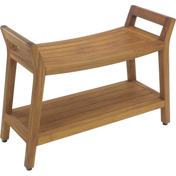Asia® Ascend Estate Teak Shower Bench with Shelf