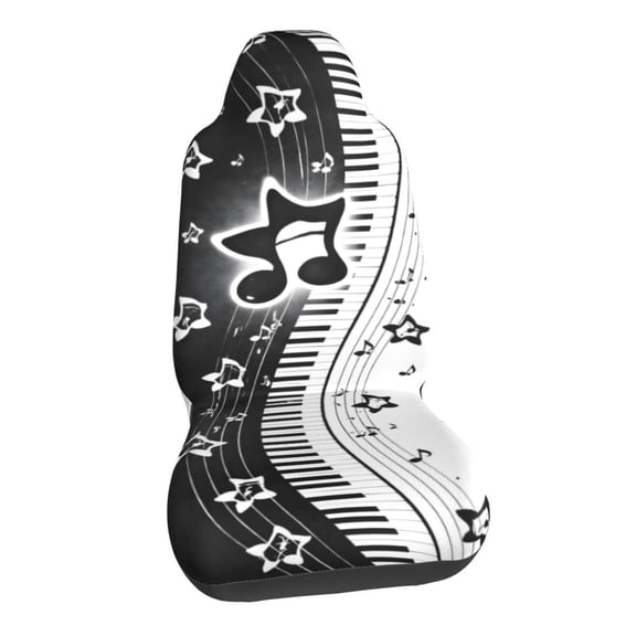 Black White Piano Music Car Seat Covers Stretch Car Seat Protectors Universal Fit