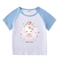 thumbnail image 4 of Hello Kitty algodón cuello redondo nueva camiseta de manga corta de verano para niños niñas niño camiseta raglán camisa de fondo bebé lindo dibujos animados Top, 4 of 5