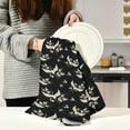 thumbnail image 6 of Dreamtimes Japanese Cartoon Crane Flower Floral Black Kitchen Towels Dish Bar Tea Towel Dishcloths 1 Pack Super Absorbent Soft 18 x 28 inches, 6 of 7