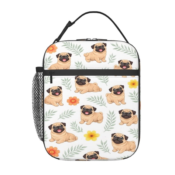 Pug Dog Lover Lunch Bag Portable Thermal Lunch Box for Men and Women