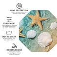 thumbnail image 4 of Kll Octagon Drink Coasters Set Of 4,Pu Leather Absorbent Coasters Set Decorative Coffee Cup Coasters Housewarming Gift For Home Decor-Starfish And Seashell On The Summer Beach, 4 of 9