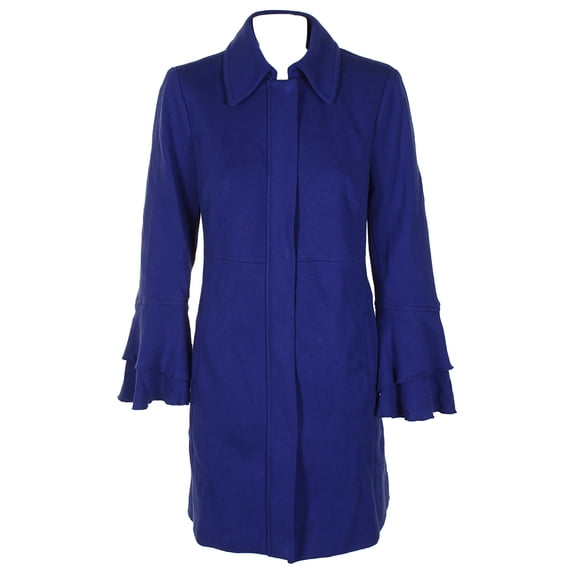 INC International Concepts Ruffled Sleeve Coat Blue XL