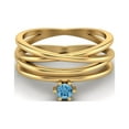 thumbnail image 2 of 3mm Round Swiss Blue Topaz 925 Sterling Silver Gold Vermeil Twisted Valentines Day Gifts Ring, 2 of 4