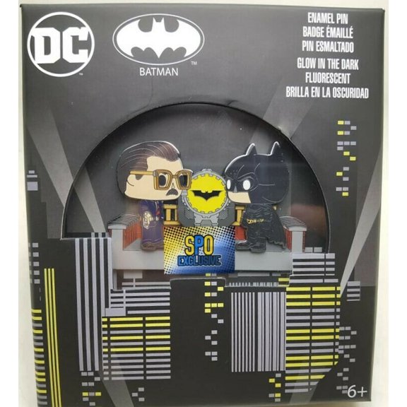Funko POP! Pins Batman and Commissioner Gordon with Bat Signal [Glows in the Dark] LE 1000 Exclusive