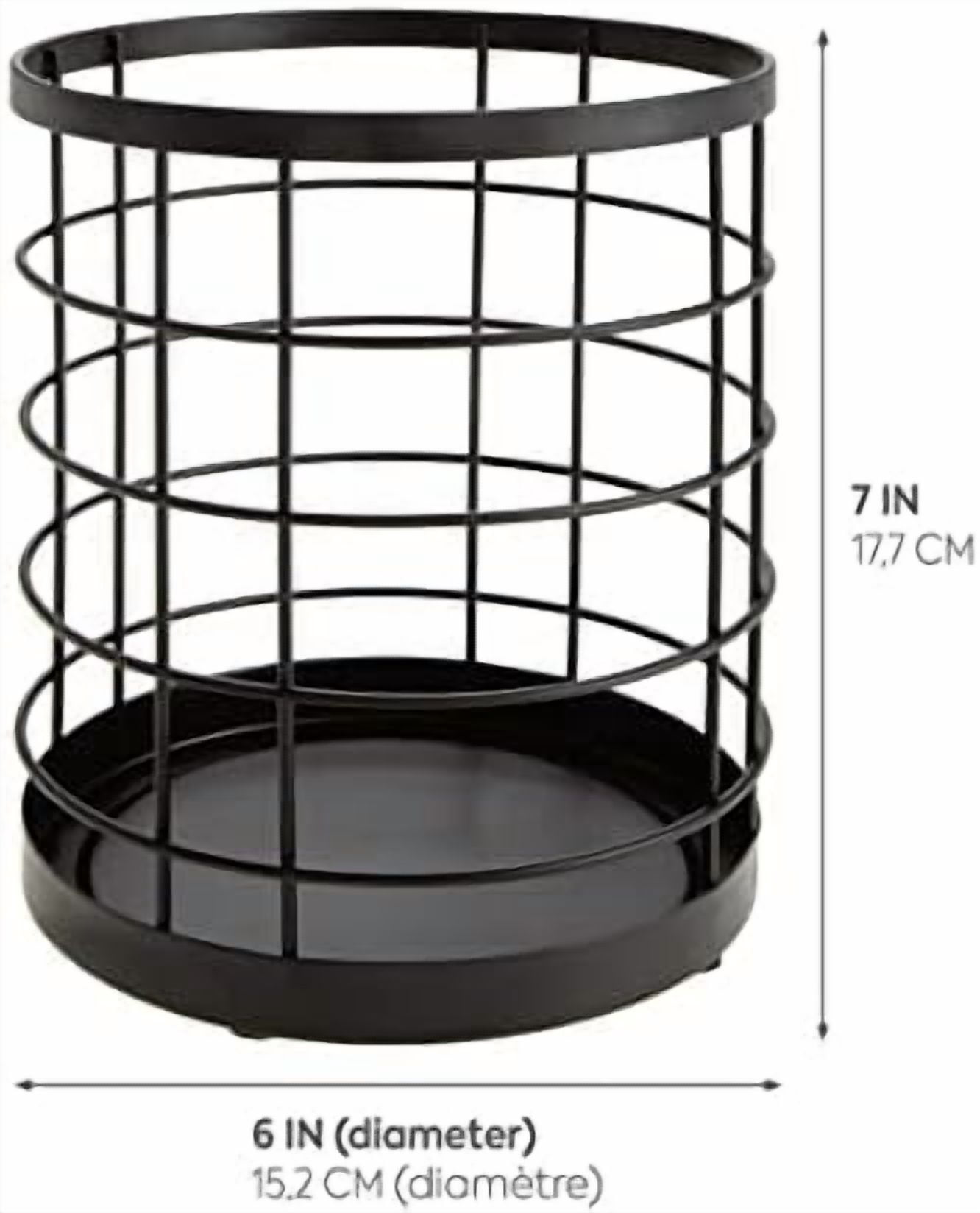 Kitchen Crock for Utensils - Steel Kitchen Crock Utensil Holder for Countertop - Matte Black