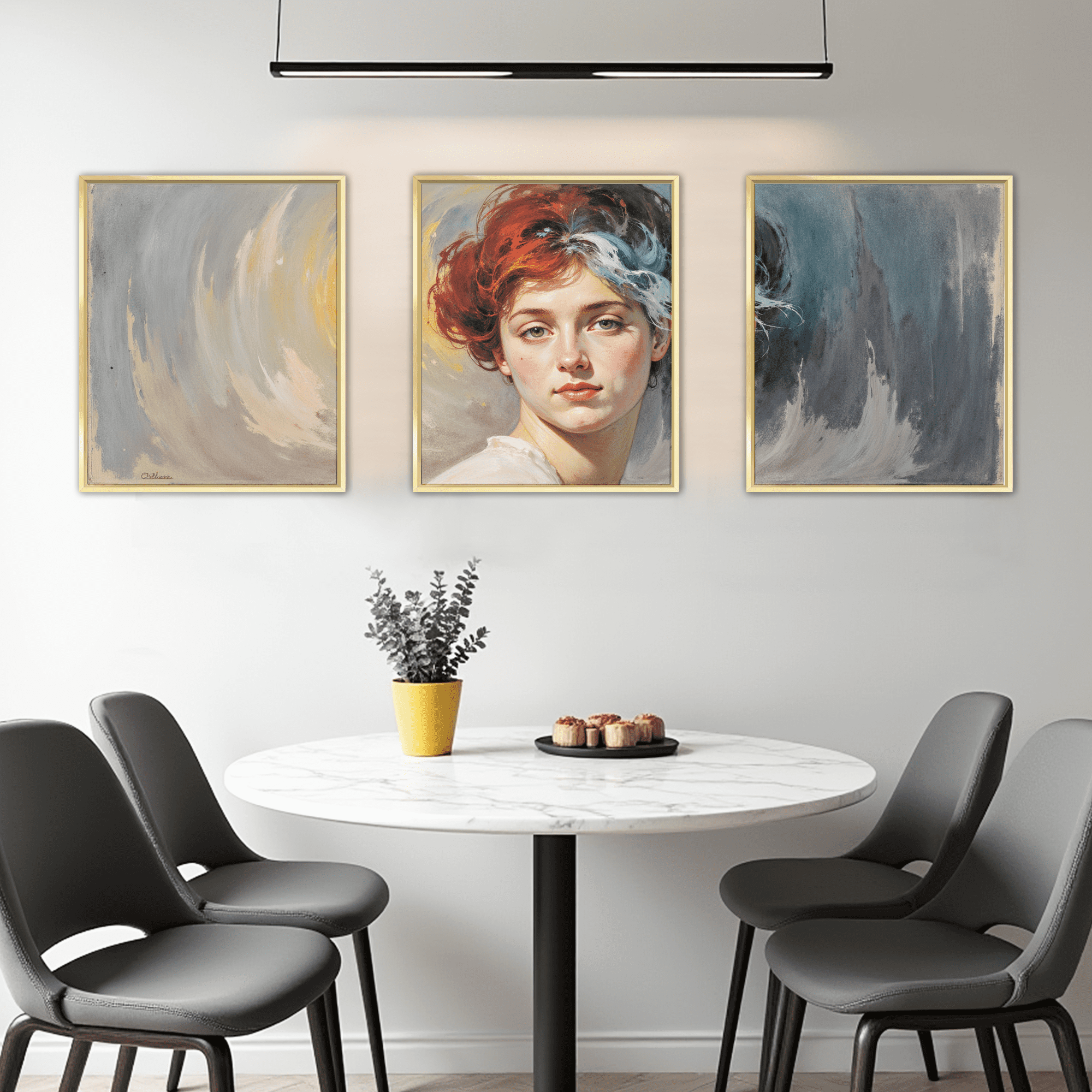 MAYEERTY Modern Abstract Wall Art Painting, Living Room Decor, Glod Aluminum Alloy Frame, 7.87"x9.84"