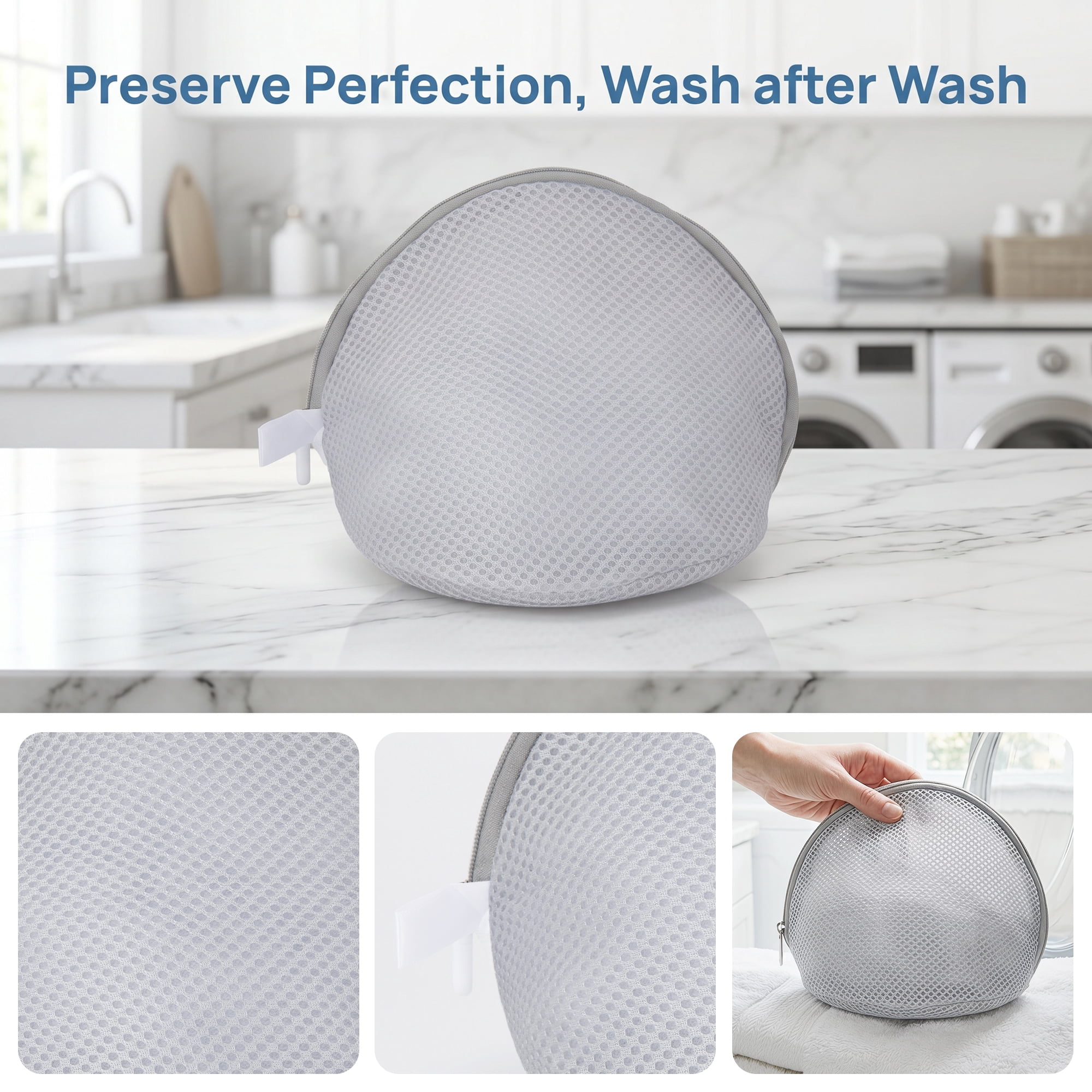Unique Bargains 2Pcs Mesh Lingerie Bra Laundry Wash Bags for Delicates Gray 7.1" x 6.3"