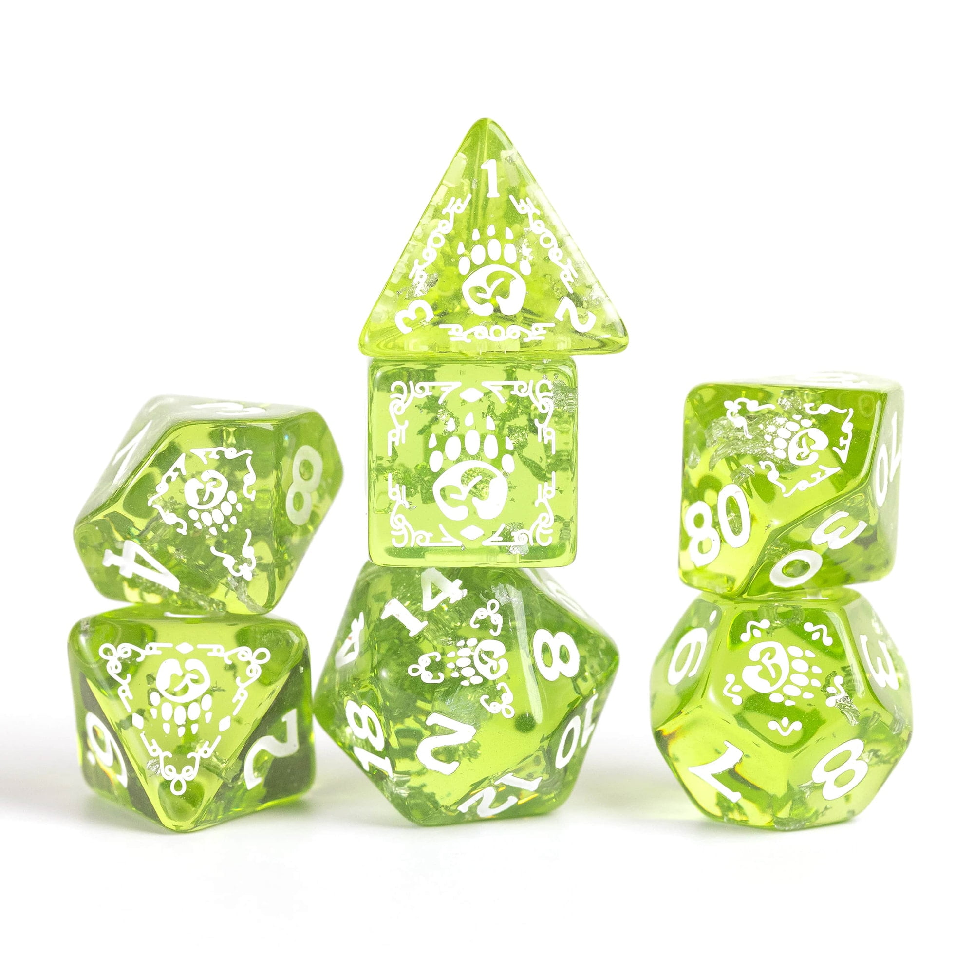 Dungeons & Dragons: D&D Adventure Dice: Druid - Green - 15pc RPG Die Set, Class Symbols, Roleplaying Game Accessory, Sirius Dice, Officially Licensed