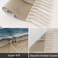 thumbnail image 6 of Blue Beach Coastal Washable Area Rug 3'x5', Nautical Seaside Ocean Beige Woven Cotton Tassels Kitchen Rugs, Non Slip Indoor Door Mat Throw Carpet for Entryway Living Room Nursery Laundry Room, 6 of 9