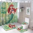 thumbnail image 1 of Juego de 4 cortinas de ducha de La Sirenita con alfombras antideslizantes, tapa de inodoro y alfombrilla de baño, cortina de ducha impermeable con decoración de dibujos animados para baño con 12, 1 of 8