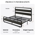thumbnail image 2 of Full Size Bed Frame Metal Wood Headboard Footboard, Oval Heavy Duty Platform 10" Underbed Storage Space, Noise Free Support No Need Box Spring, Black, 2 of 6