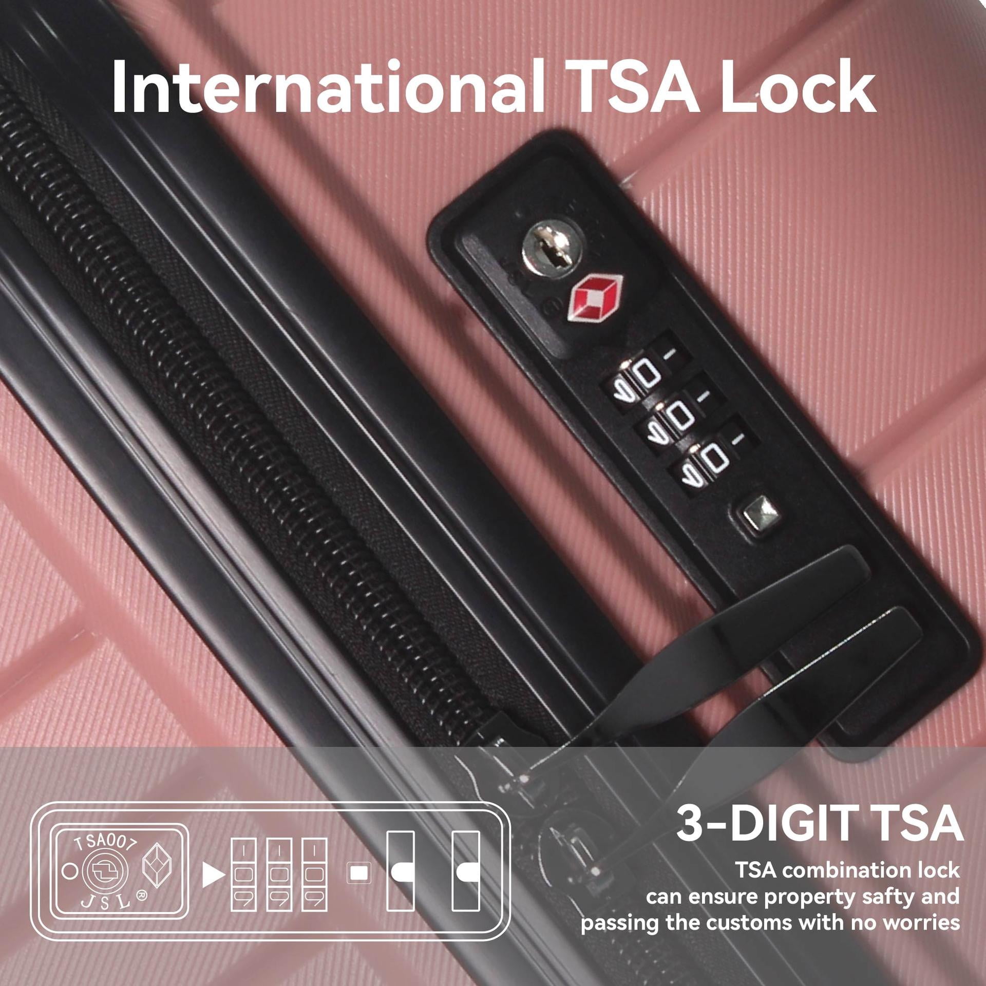 3-Piece Hardshell Luggage Set with TSA Lock, Spinner Wheels, Lightweight PP Suitcase (20/24/28 in)