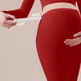 thumbnail image 4 of Maternity Leggings Over Bump Buttery Soft Belly Support Adjustable High Waisted Pregnancy Pants Yoga Pajama Red L, 4 of 6