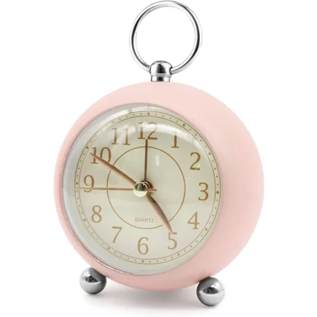 Retro Analog Alarm Clock - Dual Clocks - with Non-Ticking Clocks -