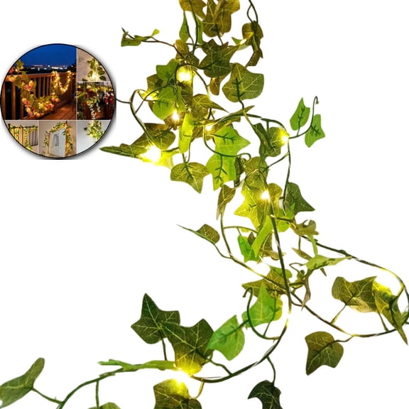Vines with Lights Battery Operated, Fairy Lights Leaves with Timer, Vines String Lights for Bedroom, Dorm, Wall, Garden, Party, Christmas, Wedding Decor