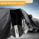 thumbnail image 4 of Cubierta de coche Unique Bargains impermeable para todo clima, protección contra el sol y la lluvia, cubierta exterior de película de aluminio negra con tiras reflectantes [para Ford Fiesta Sedan], 4 of 5