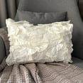 thumbnail image 4 of The HomeCentric Ivory Lumbar Pillow Cover, Vintage Style Ruffles Shabby Chic Lumbar Pillow Cover, Pack of 2, 12"x14" (30x35 cm) Pillow Cover Rectangle Satin Lumbar Pillow Cover - Vintage Glam Ruffles, 4 of 10