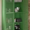 thumbnail image 3 of Novogratz Channing Tall 2 Door Storage Cabinet-Mesh Metal Locker, Kelly Green, 3 of 16