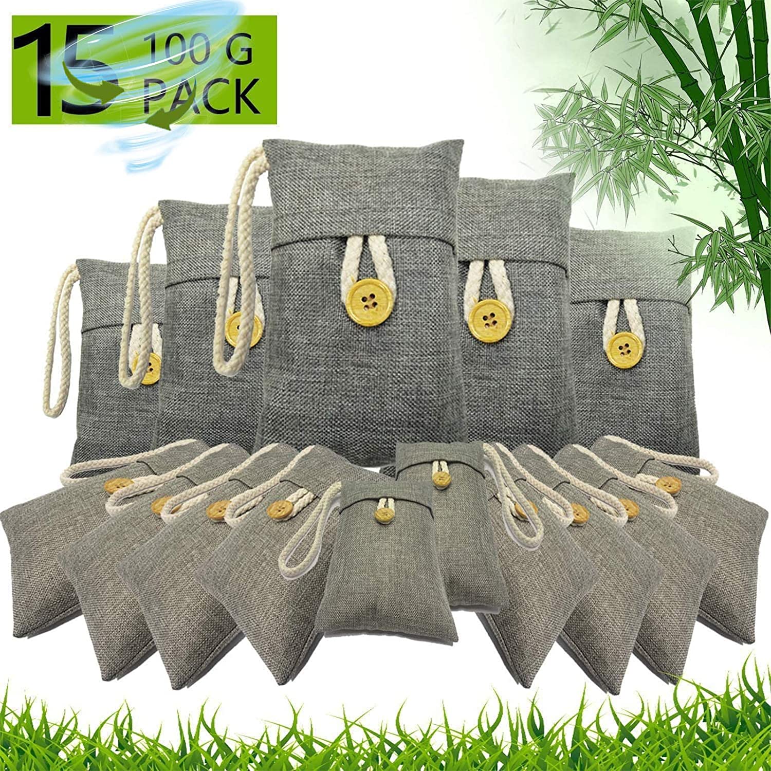 wyewye Activated Bamboo Charcoal Bags for Car Closet Shoe Home Basement