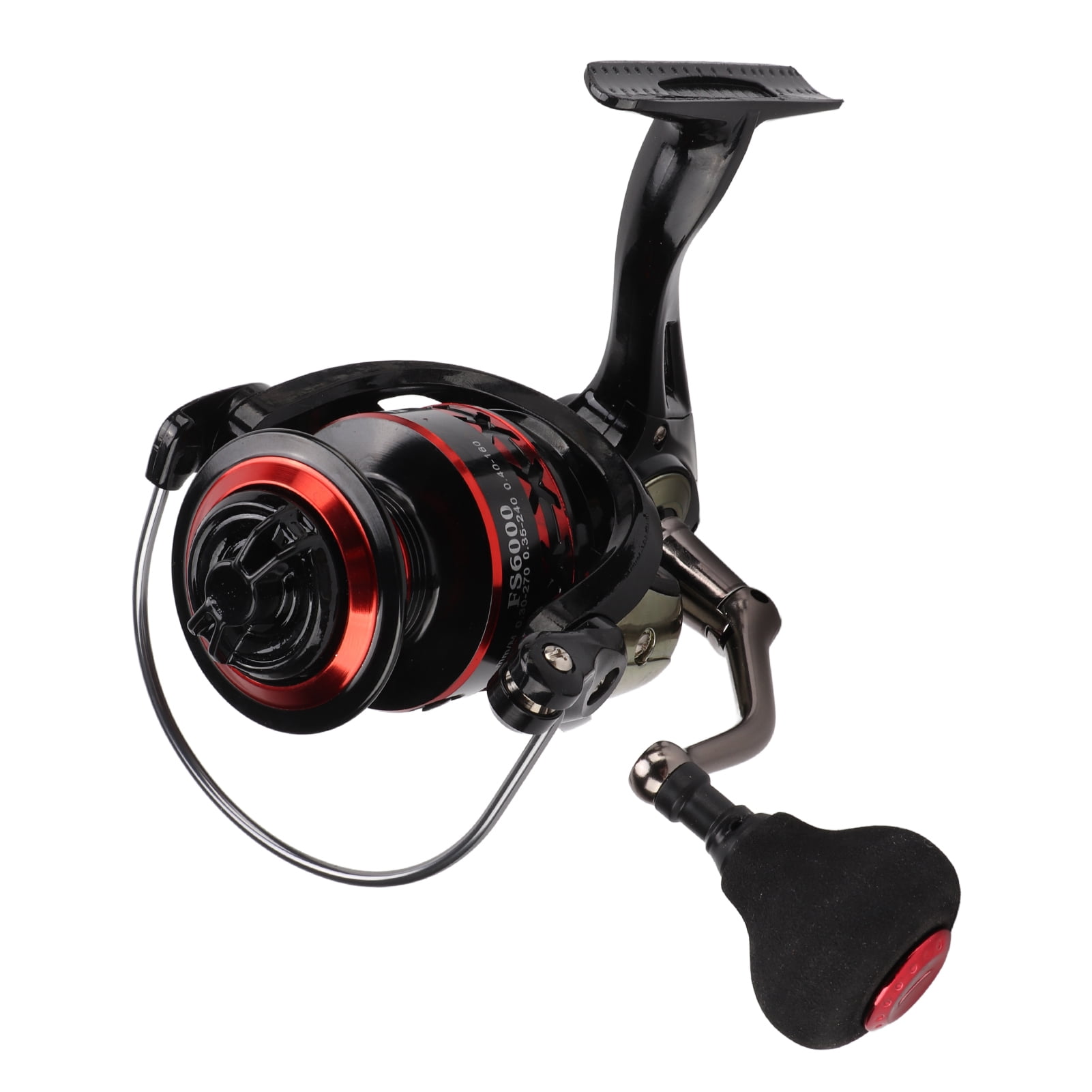 NFTIGB Metal Spinning Fishing Reel CNC Machined with Comfortable EVA Grip, Long Throw Wheel for Saltwater and Freshwater Bass Fishing, Size 6000, 8.47 oz / 240g