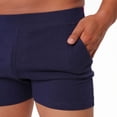 thumbnail image 6 of TEAJOPSUU Mens Pajama Shorts Summer Comfy Sleep Shorts Elastic Waist Boxer Solid Color Soft Sleepwear Bottoms Side Pockets Navy, 6 of 6