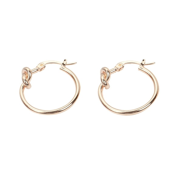 SUSHANG Round Metal Earrings Fashion Chunky Knot Thick Earrings Fashion Gold Plated Knot Hoop Earrings