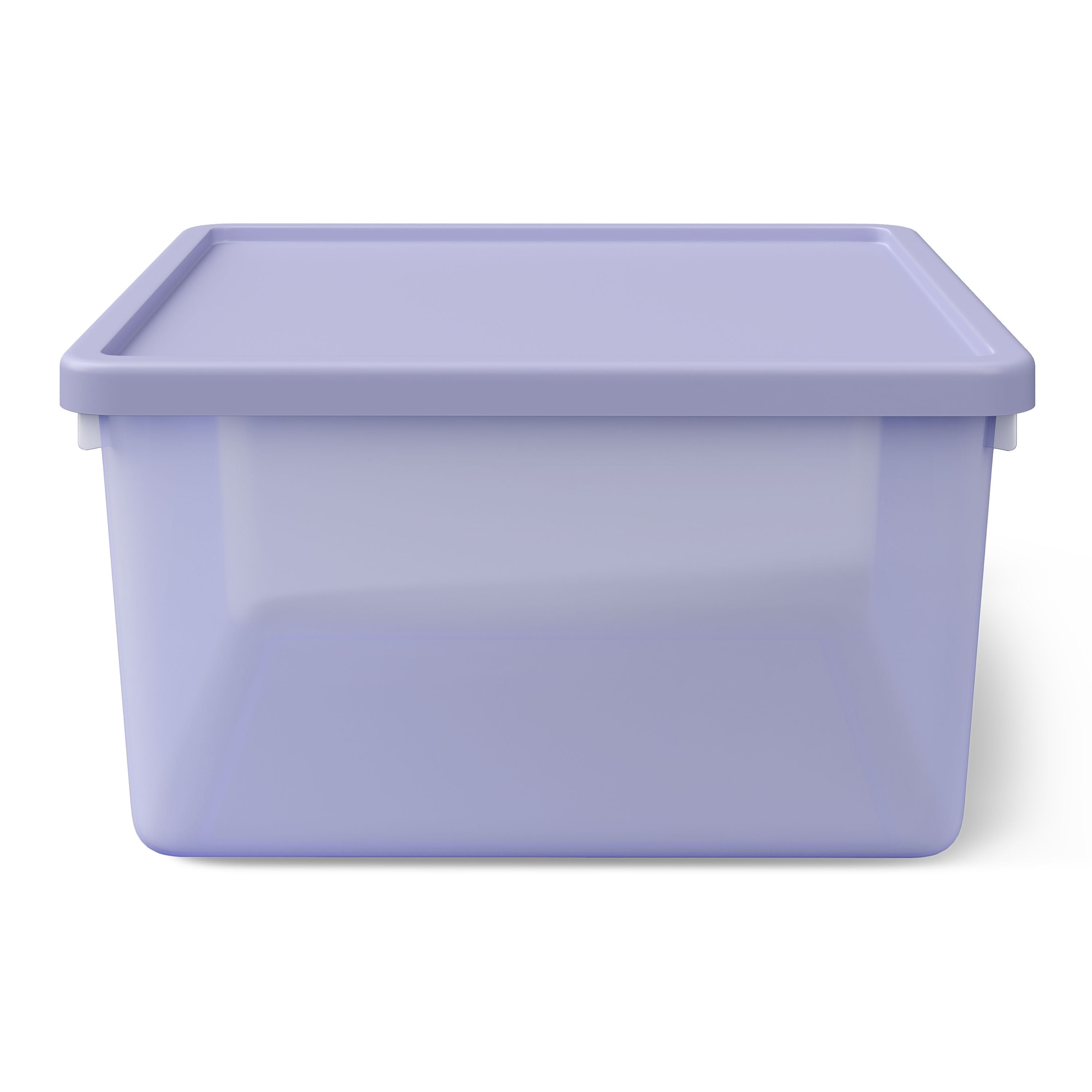 Mainstays Kids Purple Medium Plastic Storage Bin with Lid