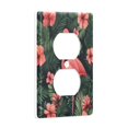 thumbnail image 2 of Yayeee Duplex Wall Plate 1-Gang 4.5"x2.7" Home Receptacle Light Switch Decorative Outlet Cover, Red Flamingo Pattern, 2 of 7