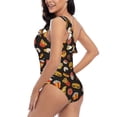 thumbnail image 4 of Picia Burger Fries Pattern Women's One Piece Swimsuits,One Shoulder Swimwear Asymmetric ,Ruffle Monokinis Bathing Suits,High Waisted Flattering Bathing Suits-Medium, 4 of 8
