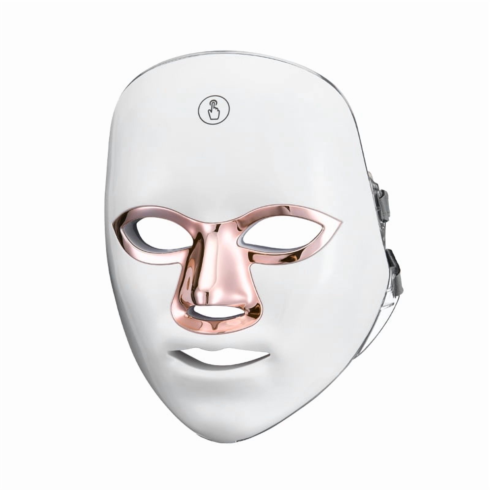 Multi-Spectrum LED Facial Light Mask for Relaxation,Hands-Free Personal Beauty Device with Red&Blue Light to Complement Your Skincare Regimen, Cordless,White rose-patterned frame with gold trim style