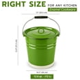 thumbnail image 2 of Novomoskovsjka Posuda Green Grass Enamel Bucket with Lid and Plastic Bottom Protection 12.7 Qt (12 L) Enameled Steel Kitchen Bucket for Storing Water Grains or Tools, 2 of 3